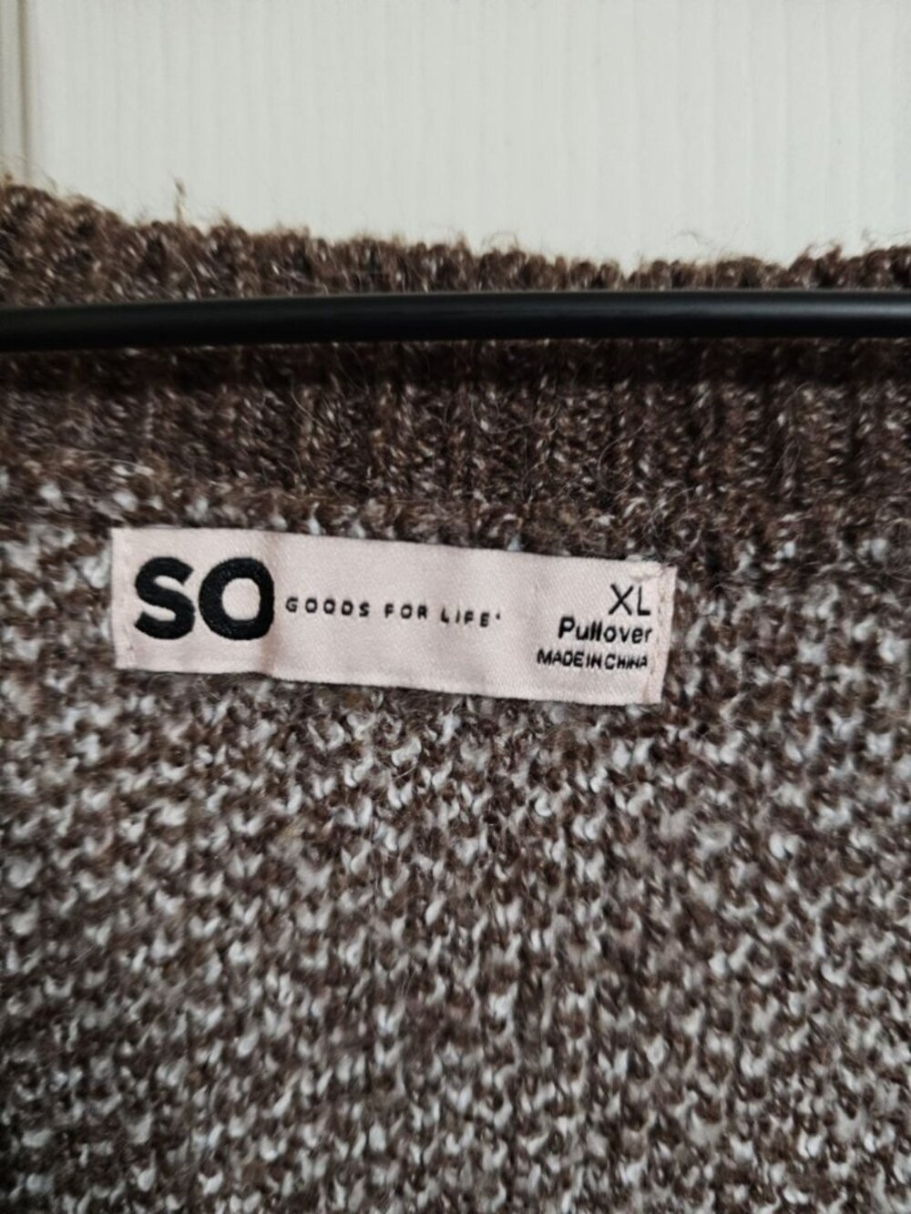 SO Goods For Life XL Brown V-Neck Sweater Smiley Face Print Y2K Retro Knit Top - Picture 4 of 6
